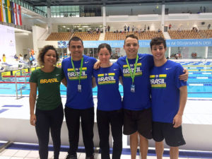 Da esquerda para a direita, Cecília Kethlen, Antônio Luiz Cândido, Raquel Viel, Felipe Caltran e Lucas Mozela no IDM Berlim. Foto: Divulgação.