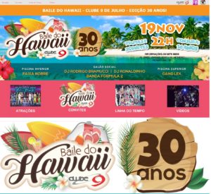 Hotsite tem como objetivo reunir todas as informações da edição de 30 anos do Baile do Hawaii.